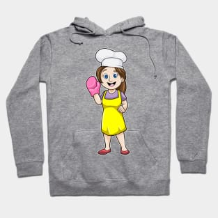 Baker with Cooking apron & Oven gloves Hoodie